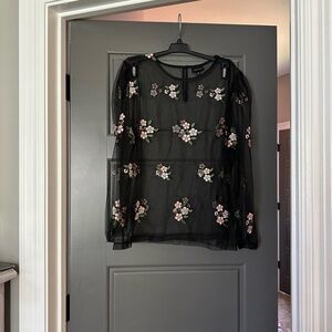 Sheer long sleeve blouse